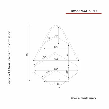 Estante de pared Bosco negro nogal - 804TRH1620