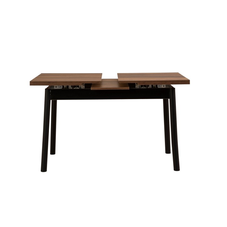 Set mesa comedor extensible y sillas (5 piezas) Oliver negro