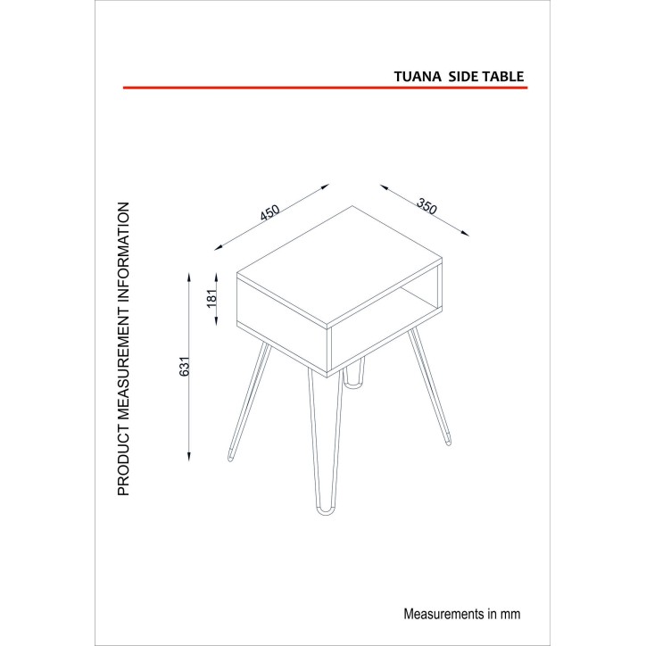 Mesa auxiliar Tuana blanco