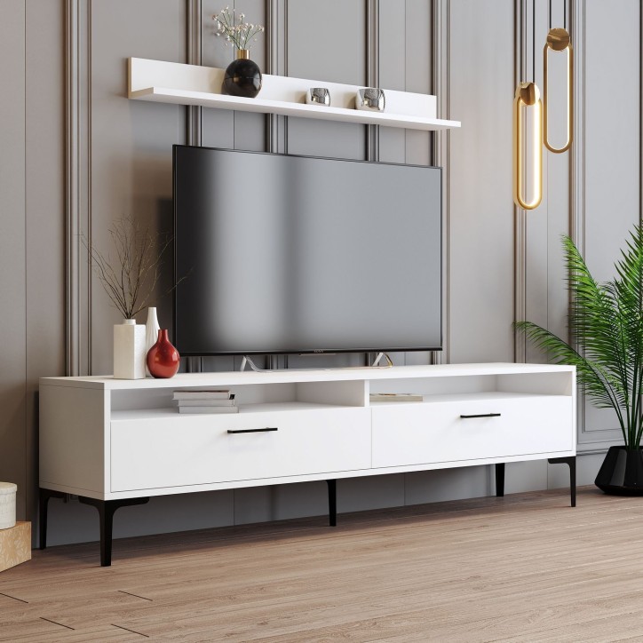 Mueble TV con estante Istanbul blanco