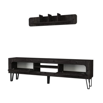 Mueble TV con estante Emerald negro - 804TRH3048