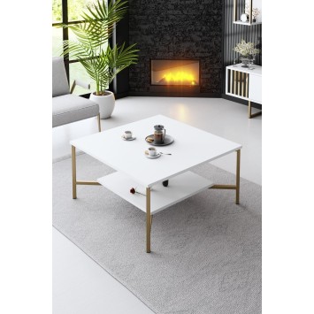 Conjunto de muebles de salón Line dorado blanco - 618BLY1165