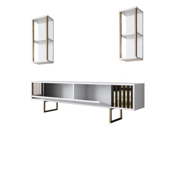 Conjunto de muebles de salón Line dorado blanco - 618BLY1165