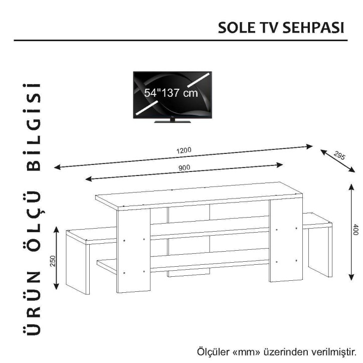 Mueble TV Sole nogal blanco