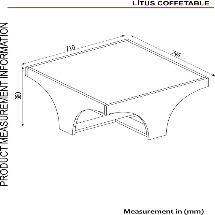 Mesa de centro Litus antracita nogal