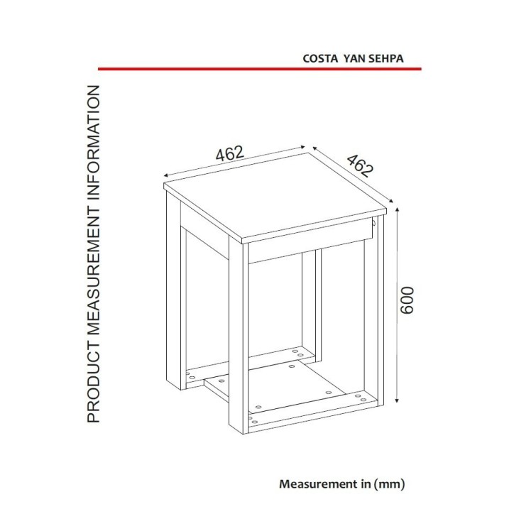 Mesa auxiliar Costa Patik madera beige