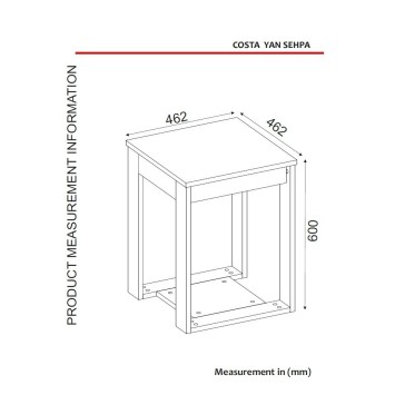 Mesa auxiliar Costa Patik madera beige - 804TRH2818