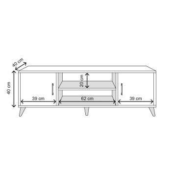 Mueble TV Deniz-L3016 roble - 285LCV1189