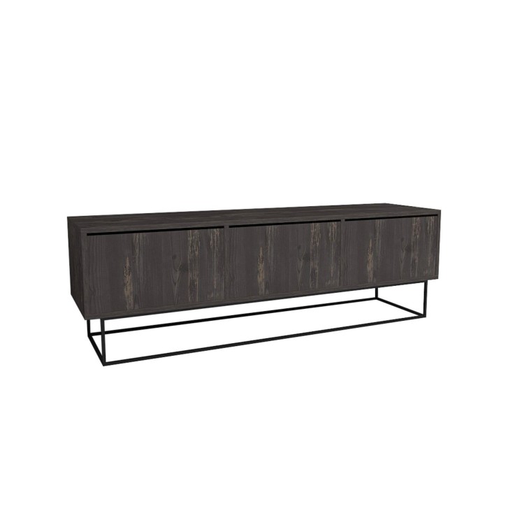 Mueble TV Kordon 140 negro marrón oscuro