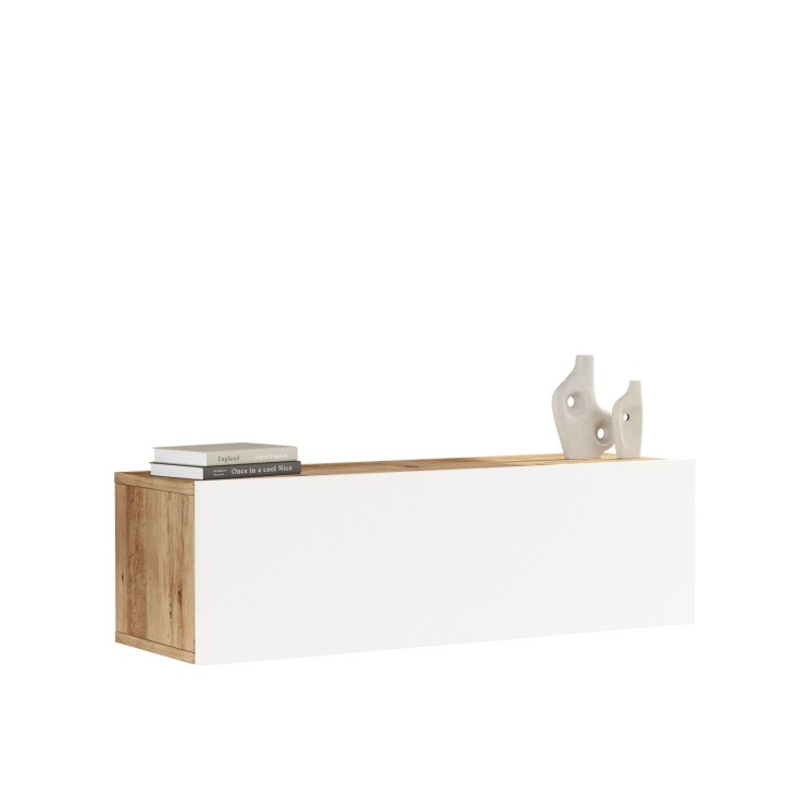 Mueble TV con estante FR12-AW pino atlántico blanco