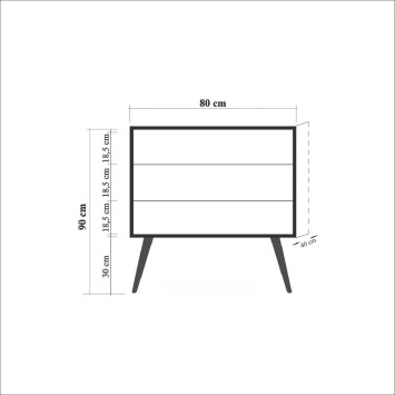 Cómoda Trio-120 sonoma roble - 863SPH3403