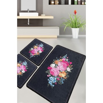 Alfombra de baño Set (3 piezas) Blomst multicolor