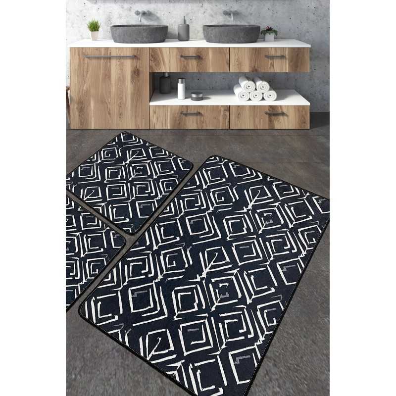 Alfombra de baño Set (3 piezas) Cenero multicolor