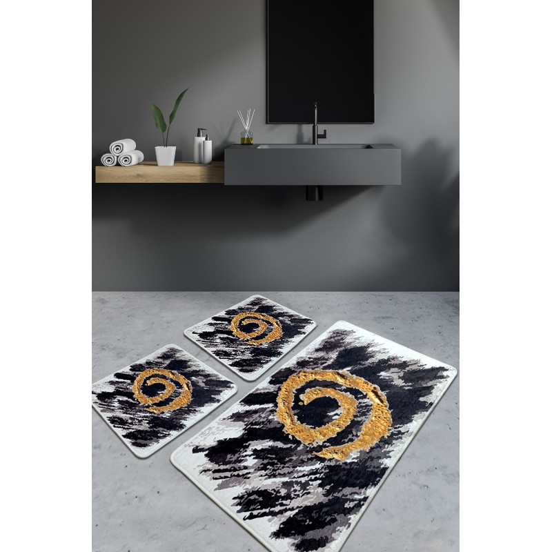 Alfombra de baño Set (3 piezas) Dagger oro blanco negro