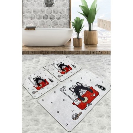 Alfombra de baño Set (3 piezas) Dogs Shower Djt multicolor