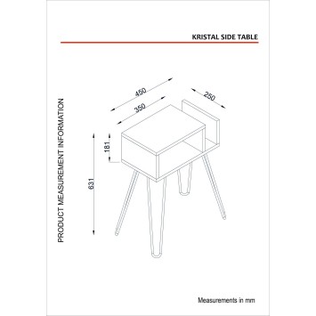 Mesa auxiliar Kristal nogal blanco - 756FRN2832