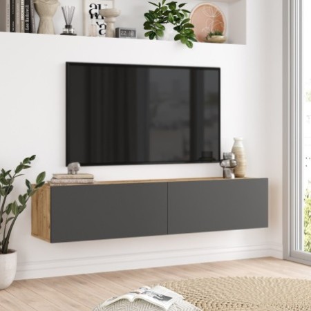 Mueble TV con estante FR10-AA pino atlántico antracita