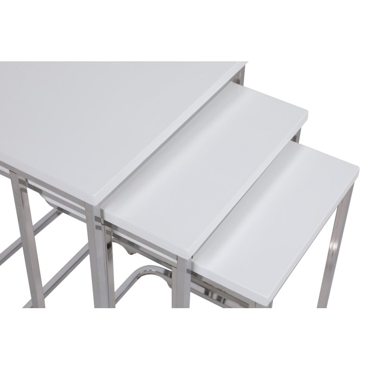 Set mesas de café (3 piezas) Ce Metal Zigon-9406 blanco