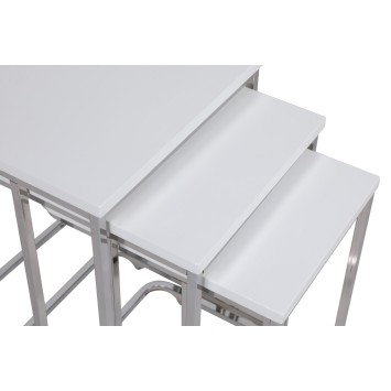 Set mesas de café (3 piezas) Ce Metal Zigon-9406 blanco - 974NMB1237