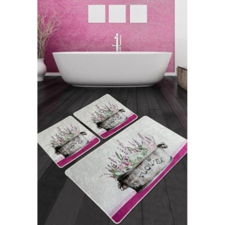 Alfombra de baño Set (3 piezas) Polipra Djt multicolor