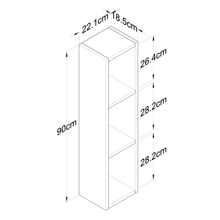 Estante de pared E3-224 nogal