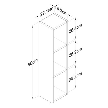 Estante de pared E3-224 nogal - 893RAN2309