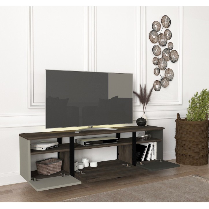 Mueble TV Arne nogal antracita gris