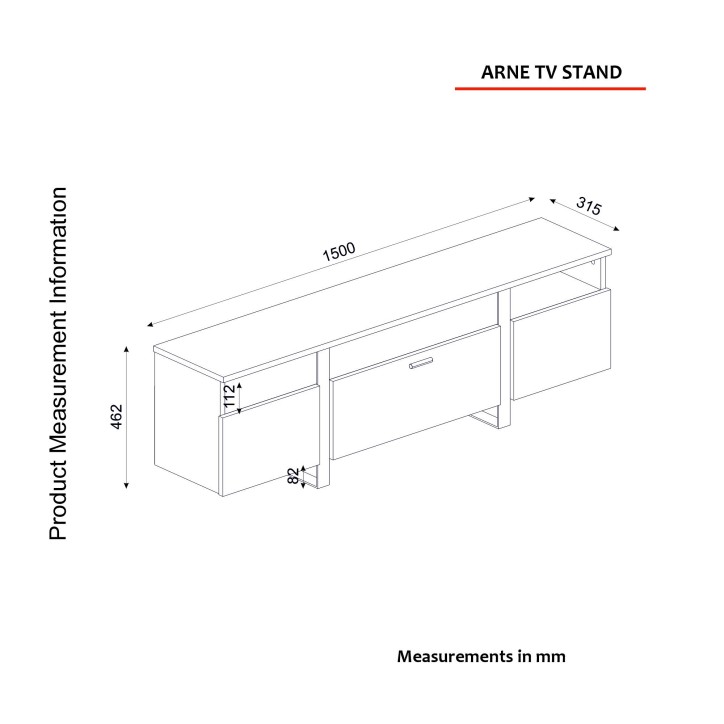 Mueble TV Arne nogal antracita gris