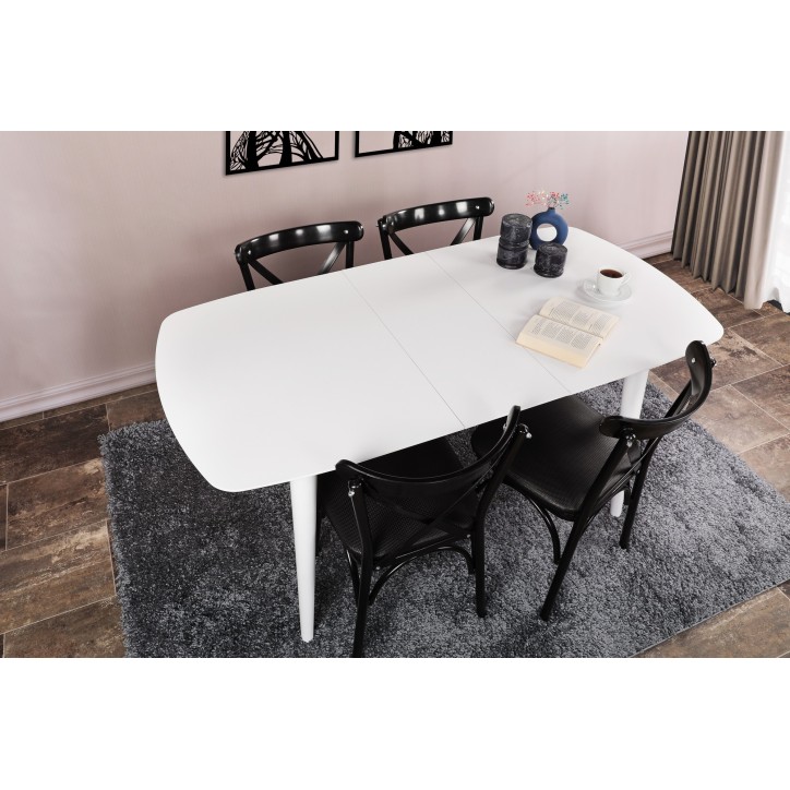 Mesa de comedor extensible Retro 1193 blanco