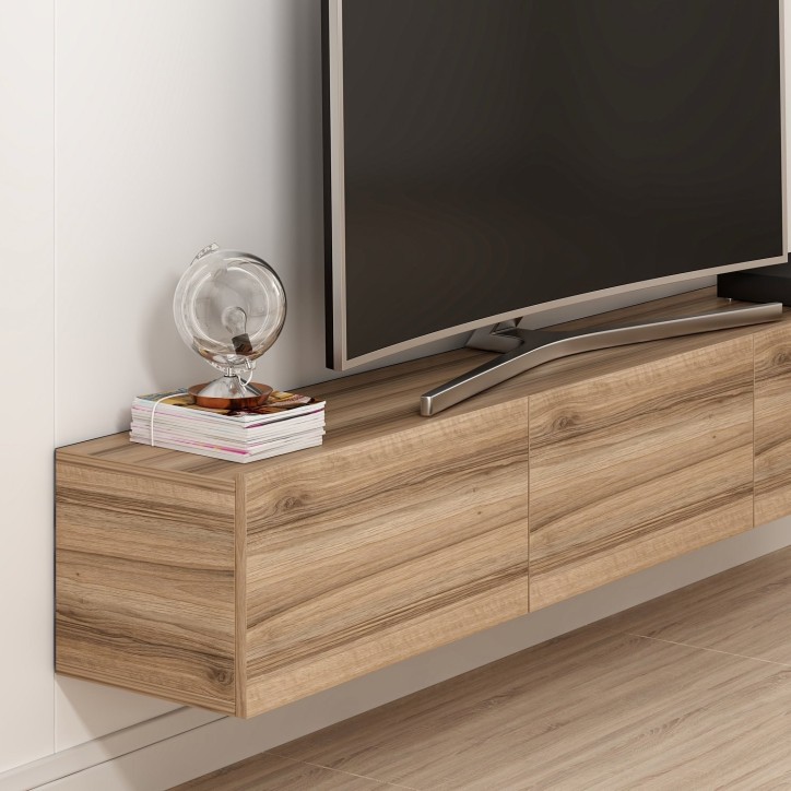 Mueble TV con estante Rigel blanco brillante