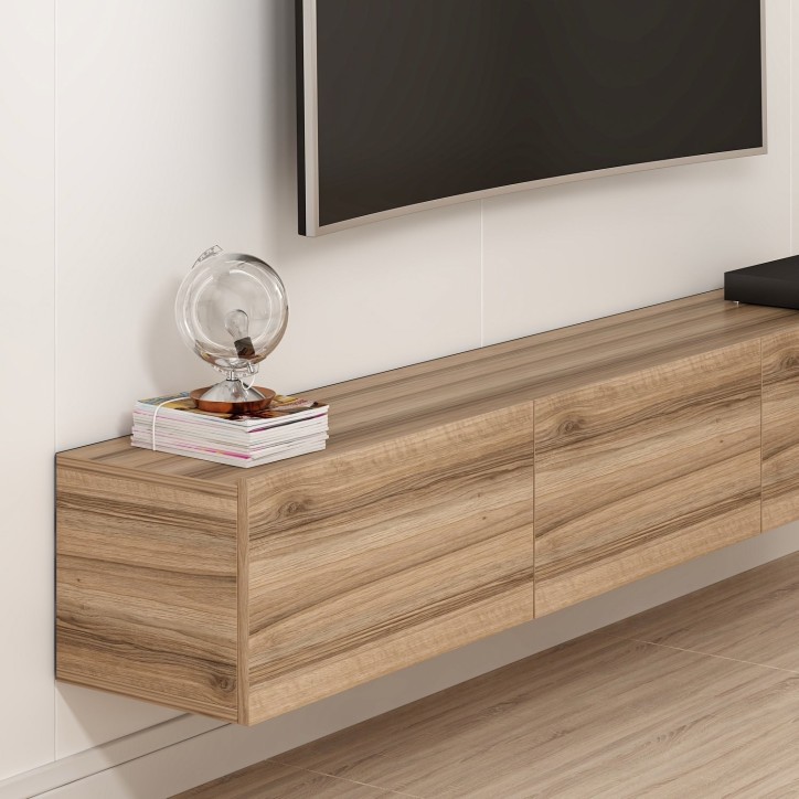 Mueble TV con estante Rigel blanco brillante