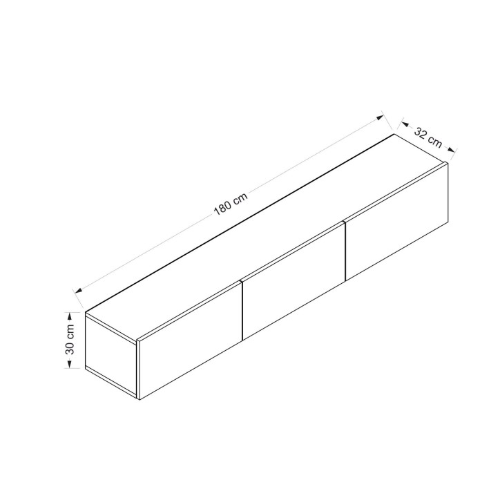 Mueble TV con estante Rigel blanco brillante