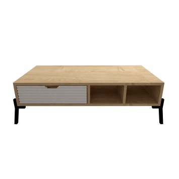 Conjunto de muebles de salón Ponuse zafiro roble blanco - 835PUQ6204