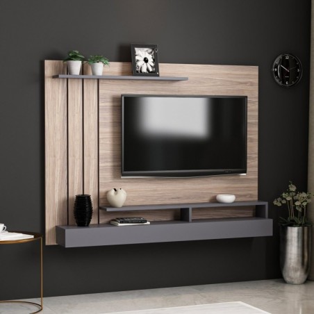 Mueble TV con estante Lawrance roble humo