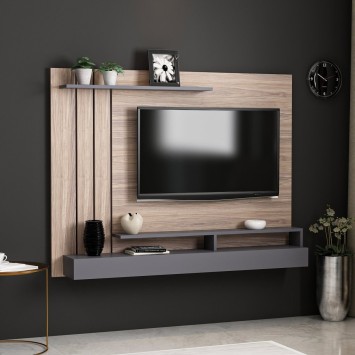 Mueble TV con estante Lawrance roble humo - 506MNR1117