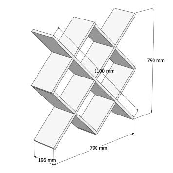 Estante de pared Semo antracita zafiro - 835PUQ1642