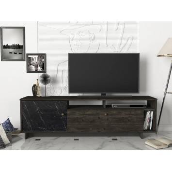 Mueble TV Artem nogal oscuro negro - 804TRH3056