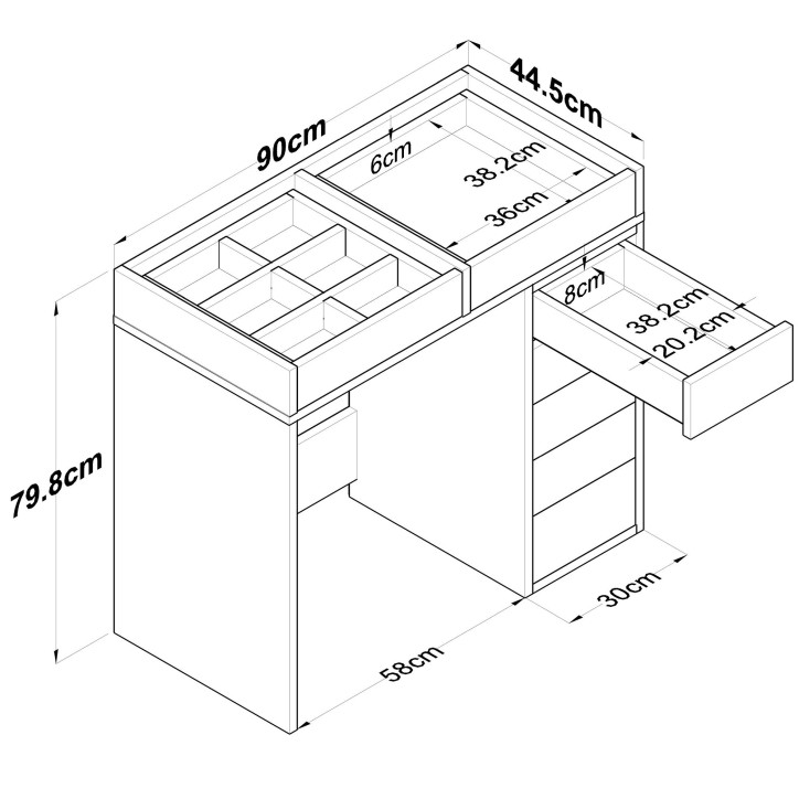 Tocador BJ107-2625 blanco