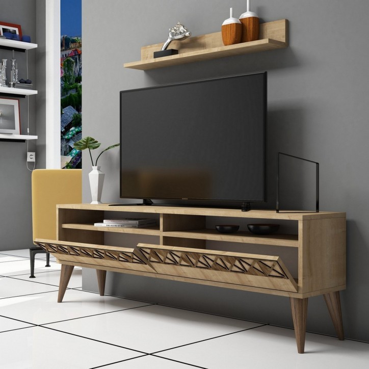 Mueble TV con estante Line roble