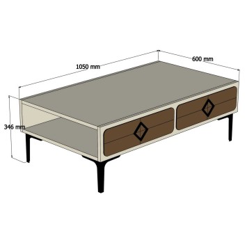 Mesa de centro Samba nogal blanco - 845HCT2850