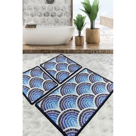 Alfombra de baño Set (2 piezas) Azul  multicolor