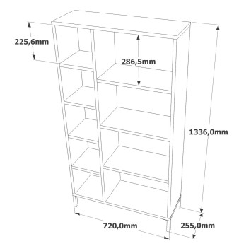 Librería RL3-AA pino atlántico antracita - 956LCS1429