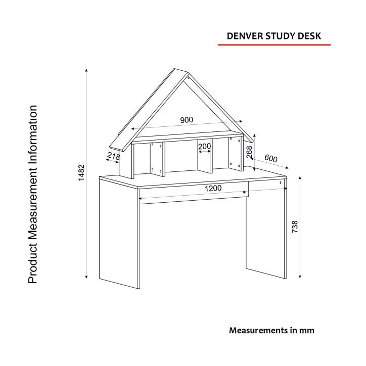 Escritorio de estudio Denver antracita