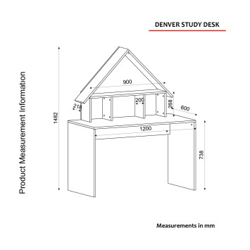 Escritorio de estudio Denver antracita - 804TRH3814