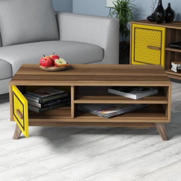 Conjunto de muebles de salón Ayla amarillo nogal - 845HCT5240