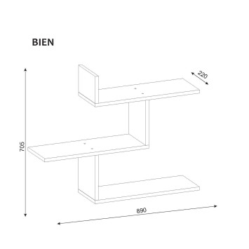 Estante de pared Bien roble - 731WAT1612