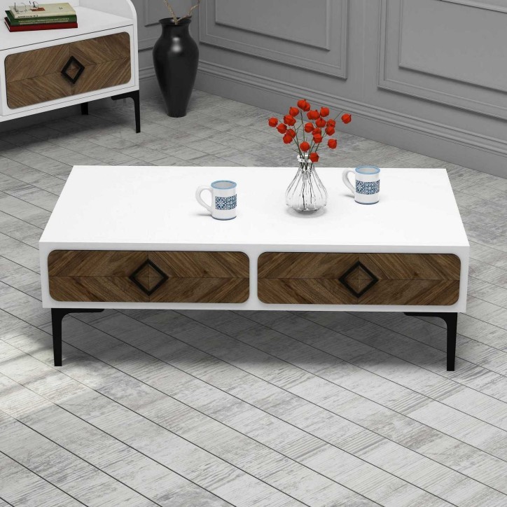 Conjunto de muebles de salón Samba nogal blanco