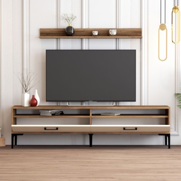 Mueble TV con estante Istanbul crema nogal - 845HCT3099