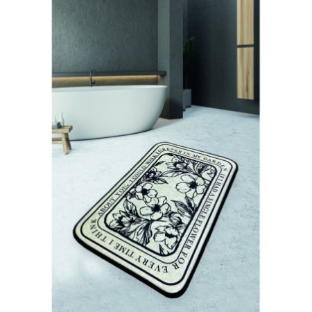 Alfombra de baño Singleflo negro crema