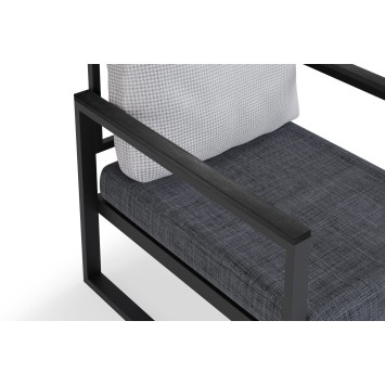 Sillón de jardín Brunno 70004 gris negro - 203DRG1104